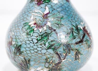 Chinese Antique Plique A Jour Enamel Floral Motif Hand Made Vase - Thumbnail 4
