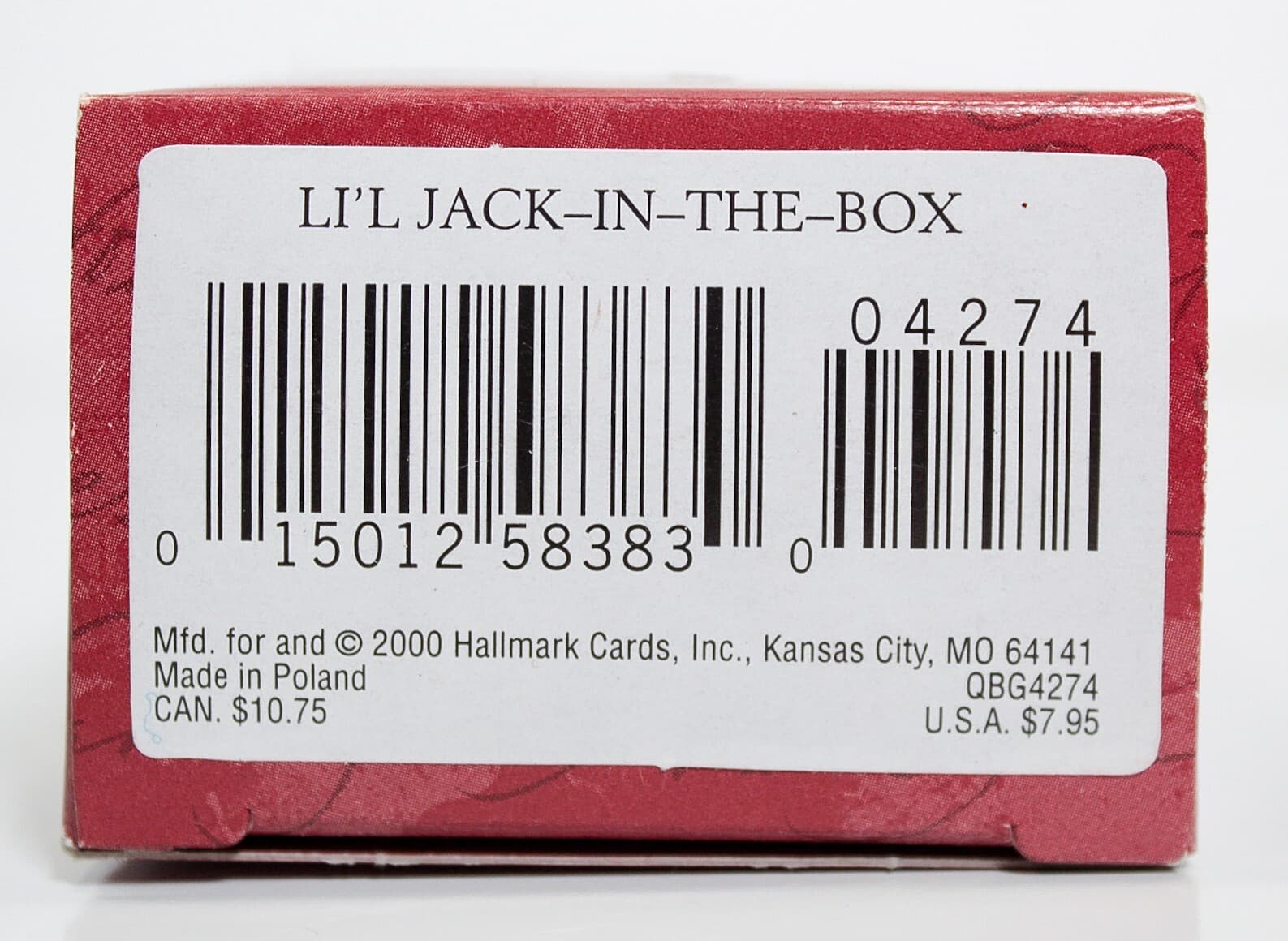 2000 HALLMARK KEEPSAKE "Lil Jack-In-The-Box" Glass Christmas Ornament NIB - Thumbnail 3