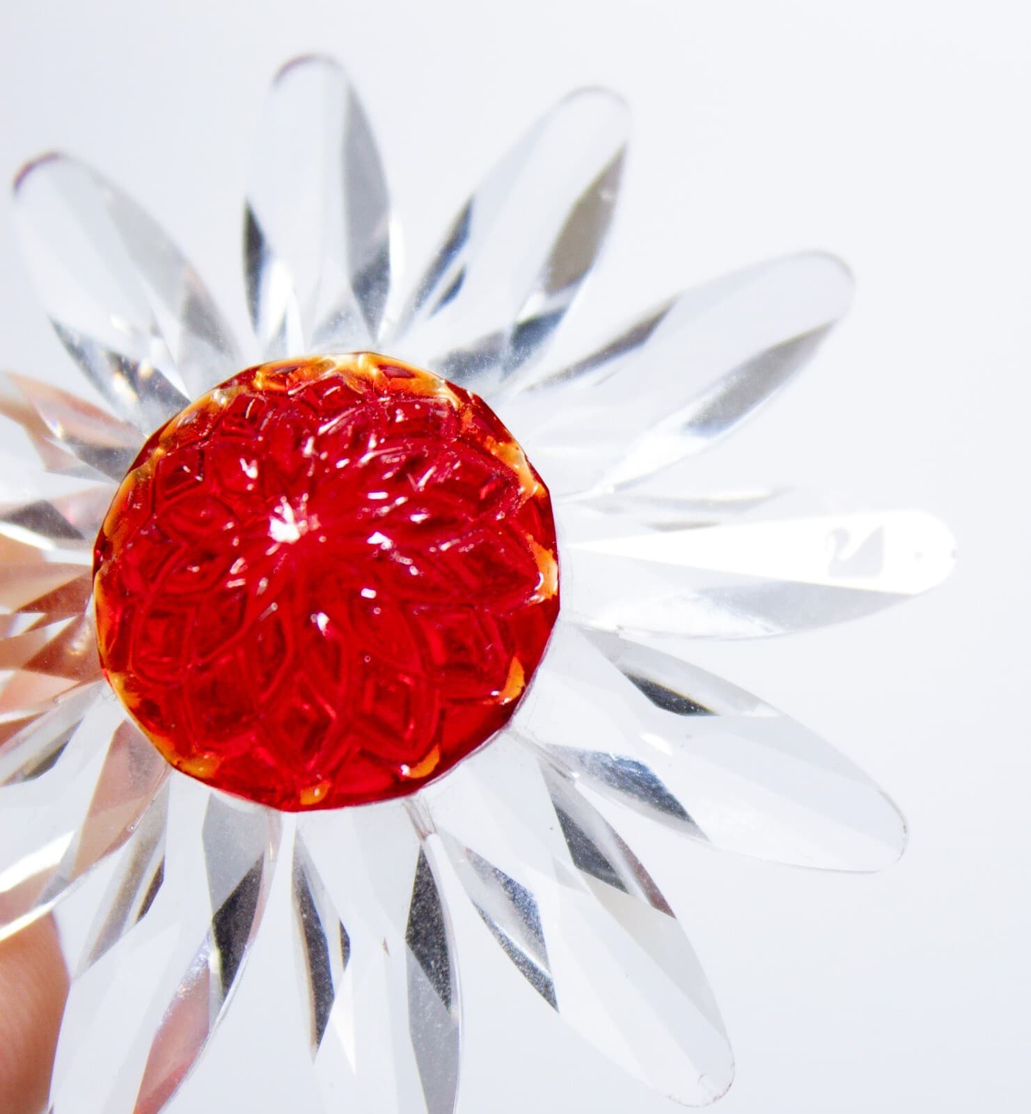SWAROVSKI Retired Crystal Red Marguerite Daisy Flower Figurine - Thumbnail 5