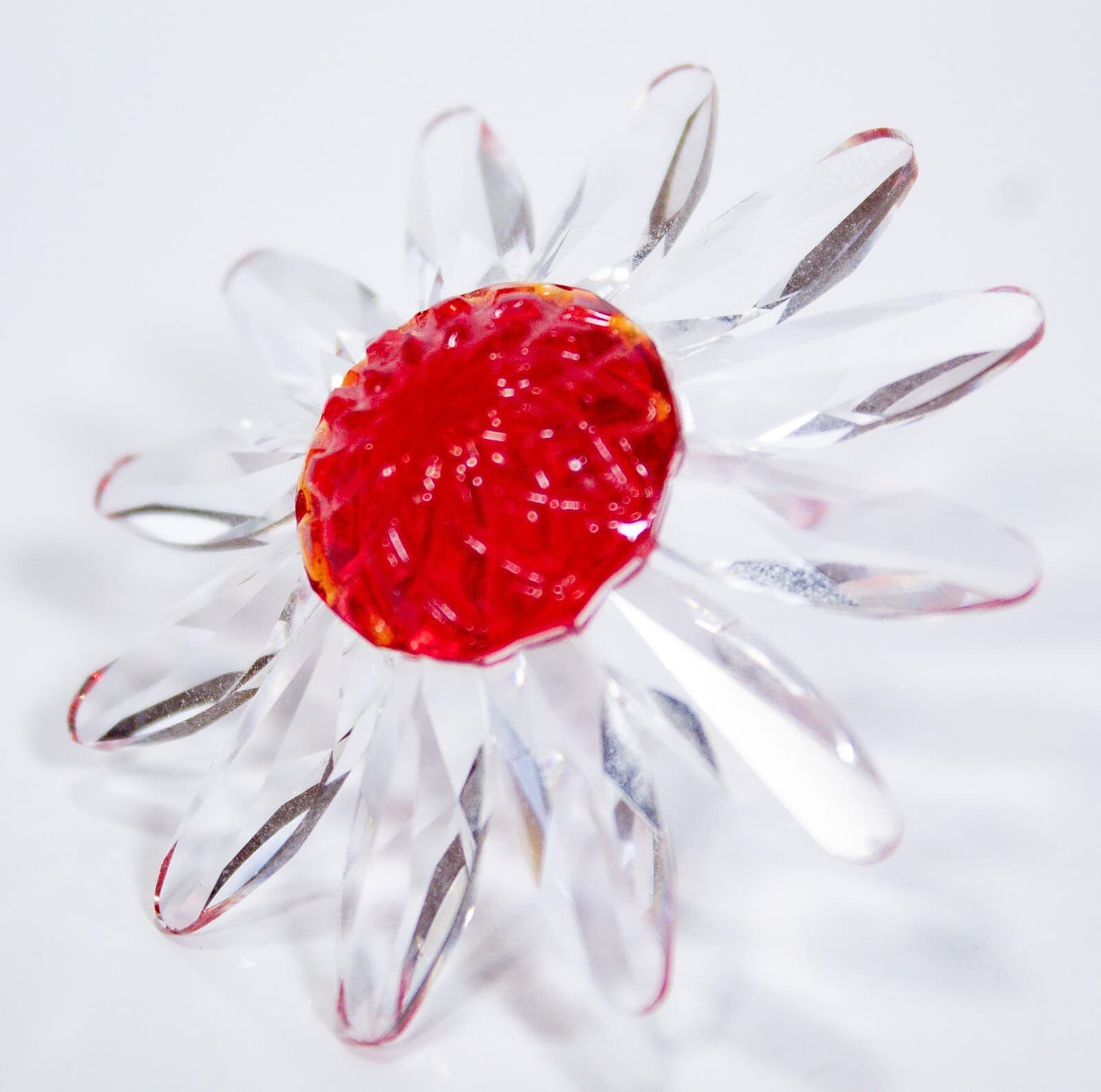 SWAROVSKI Retired Crystal Red Marguerite Daisy Flower Figurine - Thumbnail 2