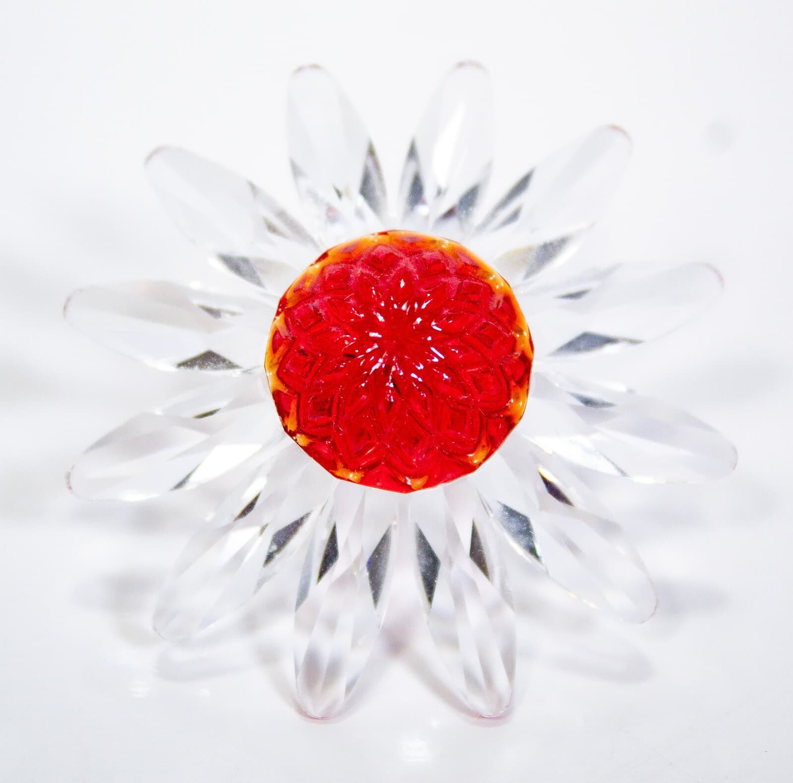 SWAROVSKI Retired Crystal Red Marguerite Daisy Flower Figurine - Image 1