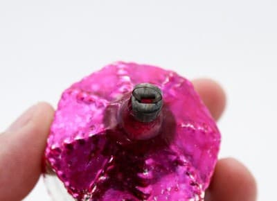 Vintgae Germany Diamond Octagonal Bumpy Feather Tree Glass Christmas Ornament - Thumbnail 4
