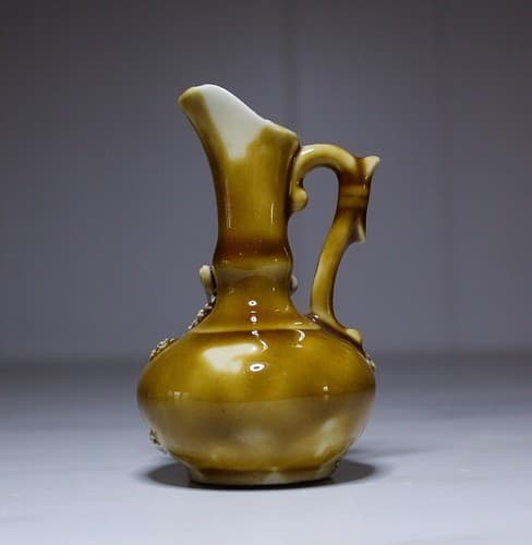 RARE Antique Vintage Miniature Ewer Jug Porcelain Rabbit & Flowers Motif Asian - Thumbnail 8
