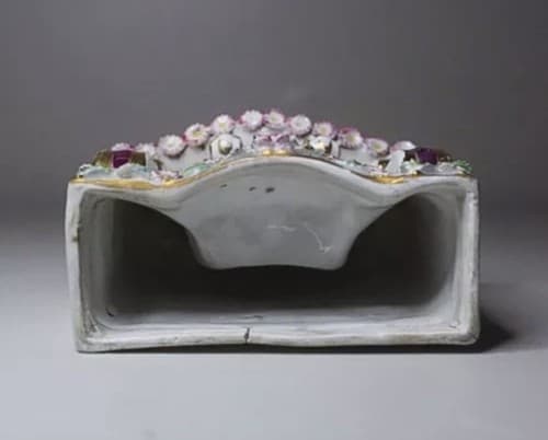 Antique 19th Century French Floral Fireplace Motif Porcelain Covered Box Vase - Thumbnail 7