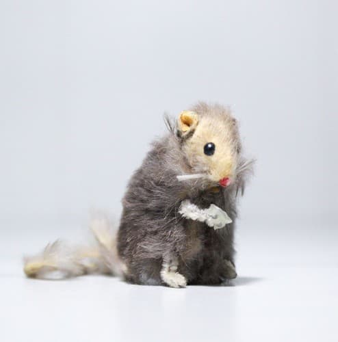 Vintage Original Fur Toys West Germany Mouse Miniature Toy - Thumbnail 5
