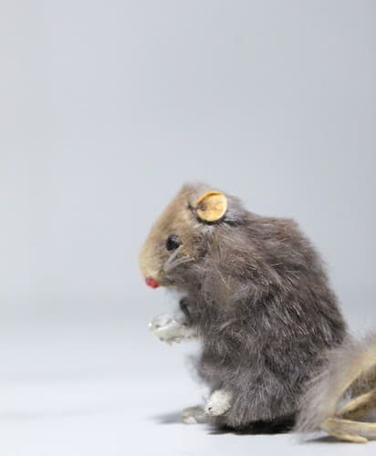 Vintage Original Fur Toys West Germany Mouse Miniature Toy - Thumbnail 3