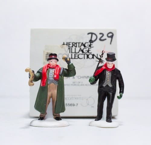 Vtg Department 56 "Town Crier & Chimney" 2 Heritage Village Collection Figures - Thumbnail 2
