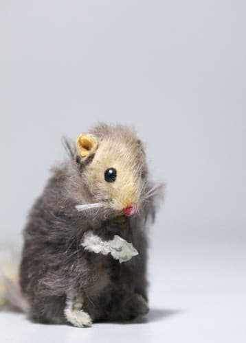Vintage Original Fur Toys West Germany Mouse Miniature Toy - Thumbnail 2