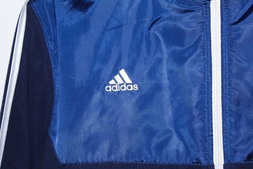 ADIDAS Navy Blue Men's White Stipe Jacket Size M College Notre Dame Logo - Thumbnail 2