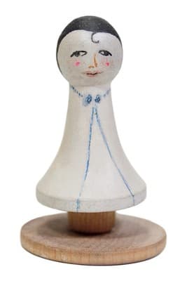 Vintage Hand Painted Figural Wood Chess Checker Piece Rare - Image 1