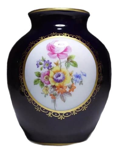 Vintage JLMENAU Graf Von Henneberg Echt Kobalt Porcelain Vase - Image 1