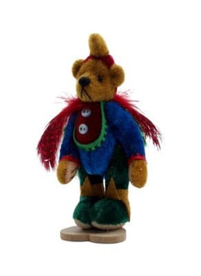 LITTLE GEM TEDDY BEAR Dollhouse Miniature Harlequin KIKI Jointed Handmade Bear - Image 1