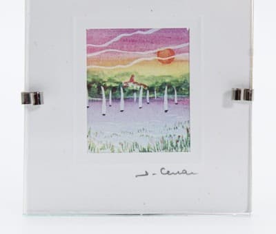 Jimageme France Watercolor Sailboat Scenic Print Dollhouse Miniature Wall Art - Thumbnail 3
