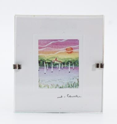 Jimageme France Watercolor Sailboat Scenic Print Dollhouse Miniature Wall Art - Thumbnail 5