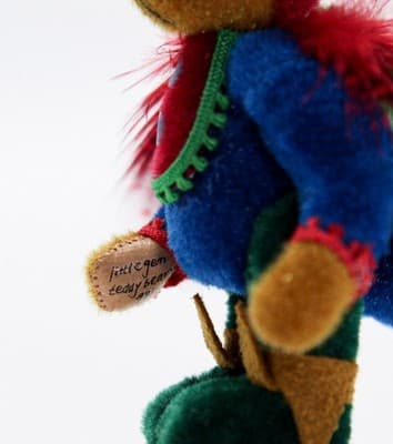 LITTLE GEM TEDDY BEAR Dollhouse Miniature Harlequin KIKI Jointed Handmade Bear - Thumbnail 4