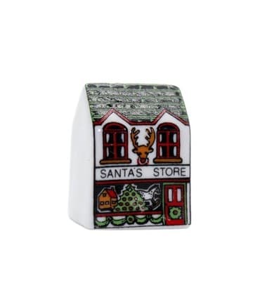 BIRCHCROFT Miniature House Shaped Thimble Bone China Christmas Shop - Image 1