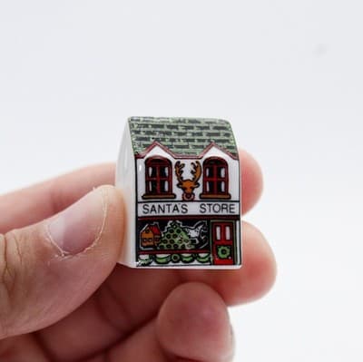 BIRCHCROFT Miniature House Shaped Thimble Bone China Christmas Shop - Thumbnail 2