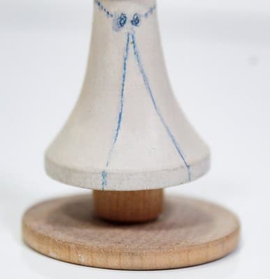 Vintage Hand Painted Figural Wood Chess Checker Piece Rare - Thumbnail 3