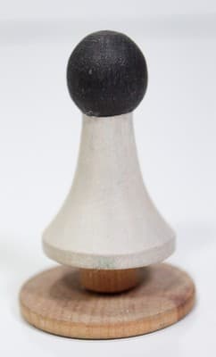 Vintage Hand Painted Figural Wood Chess Checker Piece Rare - Thumbnail 4