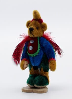 LITTLE GEM TEDDY BEAR Dollhouse Miniature Harlequin KIKI Jointed Handmade Bear - Thumbnail 8