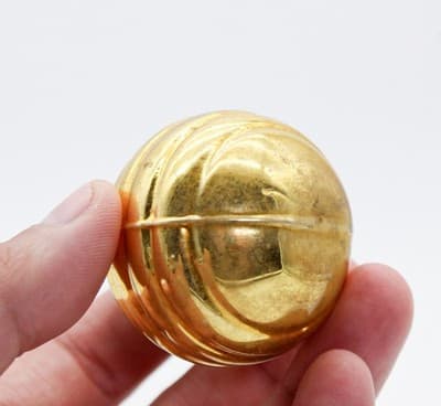 Vintage SHINY BRITE Yellow Bumpy Round Lantern Glass Christmas Ornament - Thumbnail 4