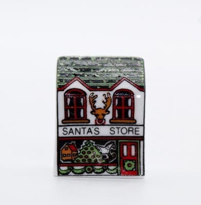 BIRCHCROFT Miniature House Shaped Thimble Bone China Christmas Shop - Thumbnail 5