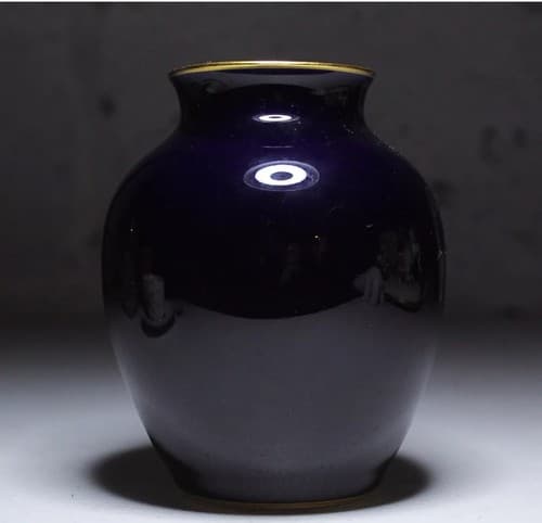 Vintage JLMENAU Graf Von Henneberg Echt Kobalt Porcelain Vase - Thumbnail 4