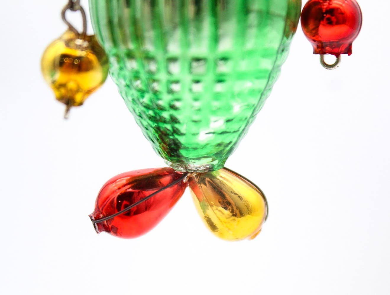 Vintage European Wiggle Man Clown Beaded Glass Christmas Ornament 3.5" - Thumbnail 7