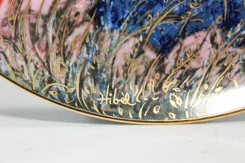 Vintage Second Edition By EDNA HIBEL "To Life" 6192/19500 Porcelain Plate Signed - Thumbnail 5