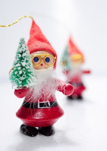 2 Vintage Wood Crafted Santa Claus Hand Painted Hanging Christmas Ornaments - Thumbnail 2