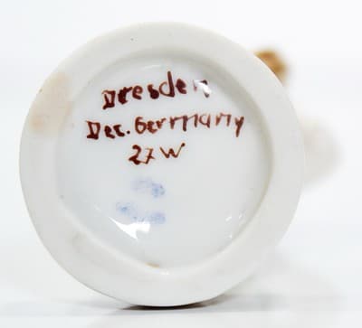 MULLER VOLKSTEDT Dresden Hand Painted French Horn Player Porcelain Figurine - Thumbnail 7