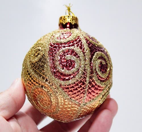 Set of 4 Ornament Textured & Jeweled Glitter Round Icicle Christmas Ornaments - Thumbnail 5