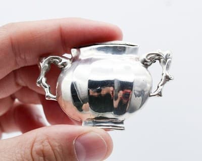 Steiff R.T. Signed Sterling Silver 925 Vase Jardiniere Motif Vintage Pin Brooch - Thumbnail 5