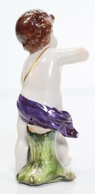 MULLER VOLKSTEDT Hand Painted Dresden Germany Cherub Porcelain Figurine - Thumbnail 5
