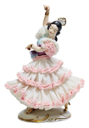 ALKA DRESDEN Germany "Carmen" Flamenco Laced Porcelain Dancer Figurine - Image 1