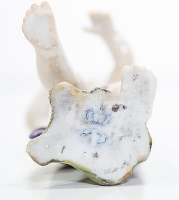 MULLER VOLKSTEDT Hand Painted Dresden Germany Cherub Porcelain Figurine - Thumbnail 7