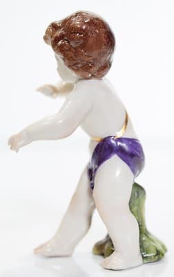 MULLER VOLKSTEDT Hand Painted Dresden Germany Cherub Porcelain Figurine - Thumbnail 6