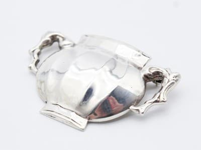 Steiff R.T. Signed Sterling Silver 925 Vase Jardiniere Motif Vintage Pin Brooch - Thumbnail 4