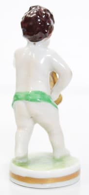 MULLER VOLKSTEDT Dresden Hand Painted French Horn Player Porcelain Figurine - Thumbnail 5