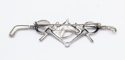 Vintage Sterling Silver 925 Horse Tack Crop Bar Pin Brooch - Thumbnail 4