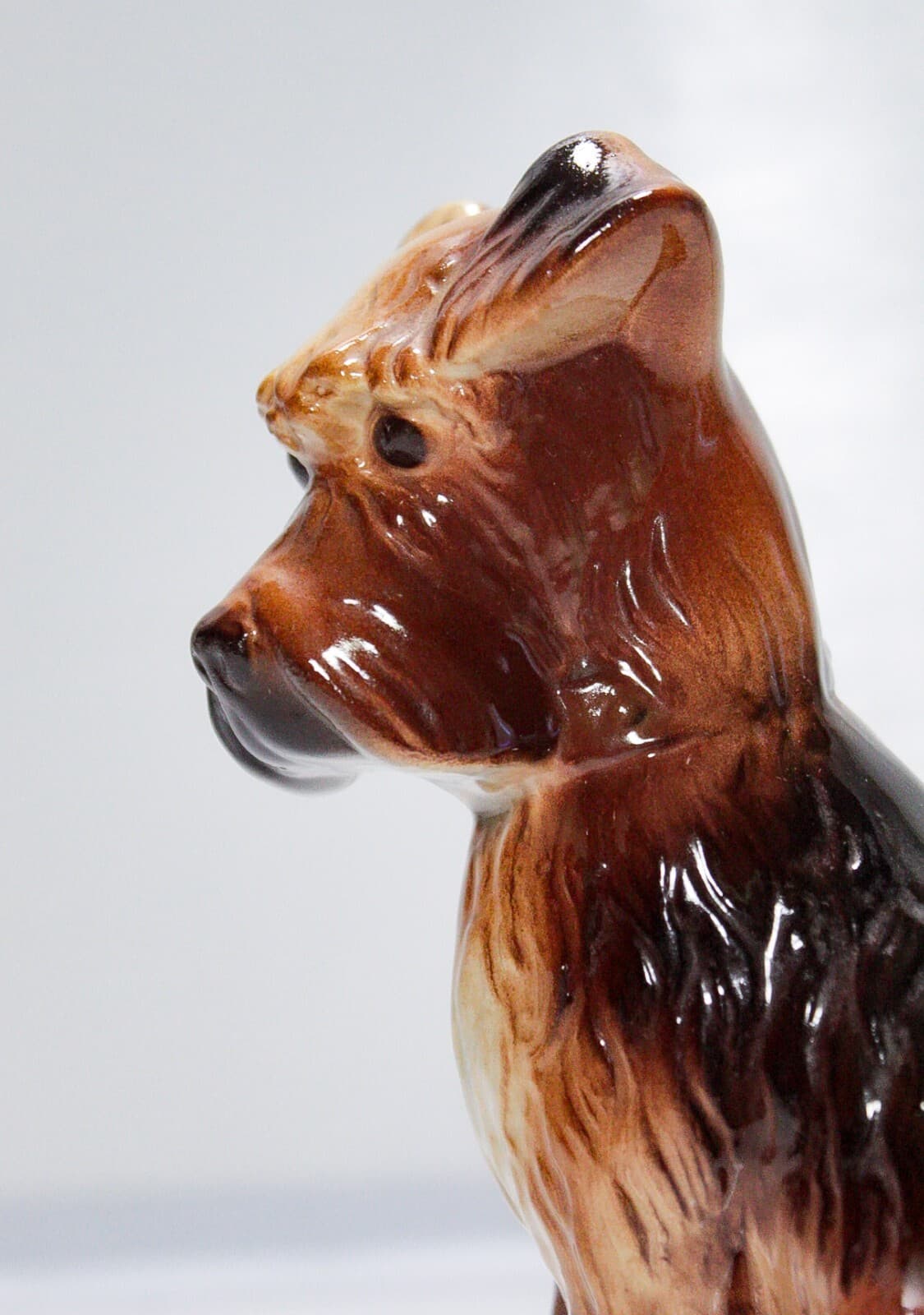 Vintage Hand Painted Fox Terrier Dog Brown & Black Porcelain Figurine - Thumbnail 4
