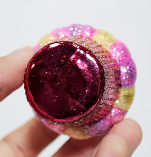 OWC Old World Christmas Glittery Colorful Glass Cupcake Christmas Ornament - Thumbnail 2