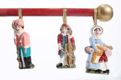 Vintage Wood Christmas Tree w/ 17 Hand Painted Ornaments Germany Extremely RARE - Thumbnail 8