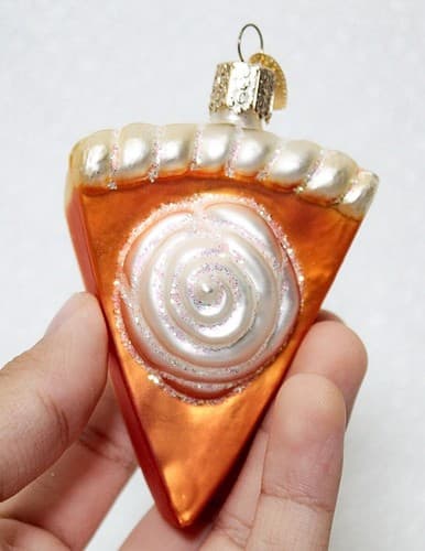 OWC Old World Christmas Pumpkin Pie Slice Dessert Glass Ornament - Thumbnail 3