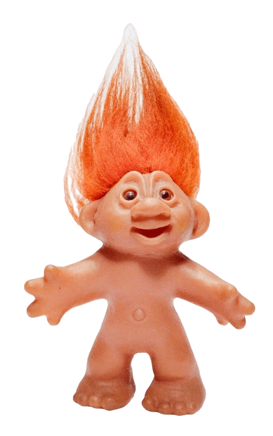 Vintage Original Authentic 1986 DAM Troll Orange Hair 5" Doll - Image 1