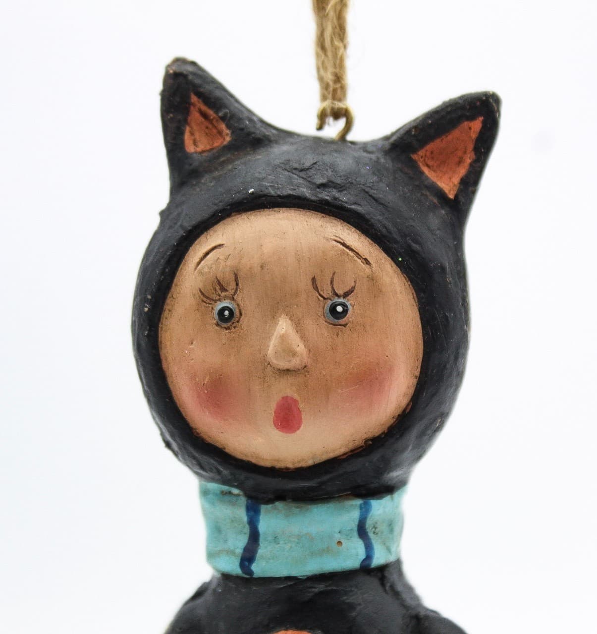 Lori Mitchell Cat Girl Trick Or Treat Folk Art Halloween Christmas Ornament - Thumbnail 8