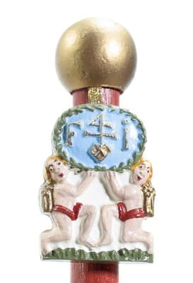 Vintage Wood Christmas Tree w/ 17 Hand Painted Ornaments Germany Extremely RARE - Thumbnail 3
