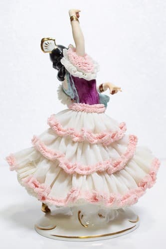 ALKA DRESDEN Germany "Carmen" Flamenco Laced Porcelain Dancer Figurine - Thumbnail 8
