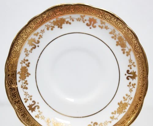 ADDERLEY England Vintage Gold Gilt Porcelain Boullion Cup & Saucer - Thumbnail 5