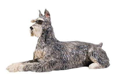 EVE PEARCE Handcrafted Made In England Porcelain Schnauzer Dog Figurine OOAK - Image 1
